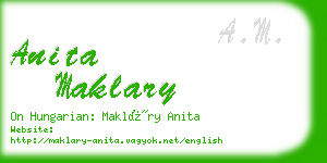 anita maklary business card